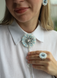 Брошка "Кульбаба", блакитна  SS-16-17 фото 1